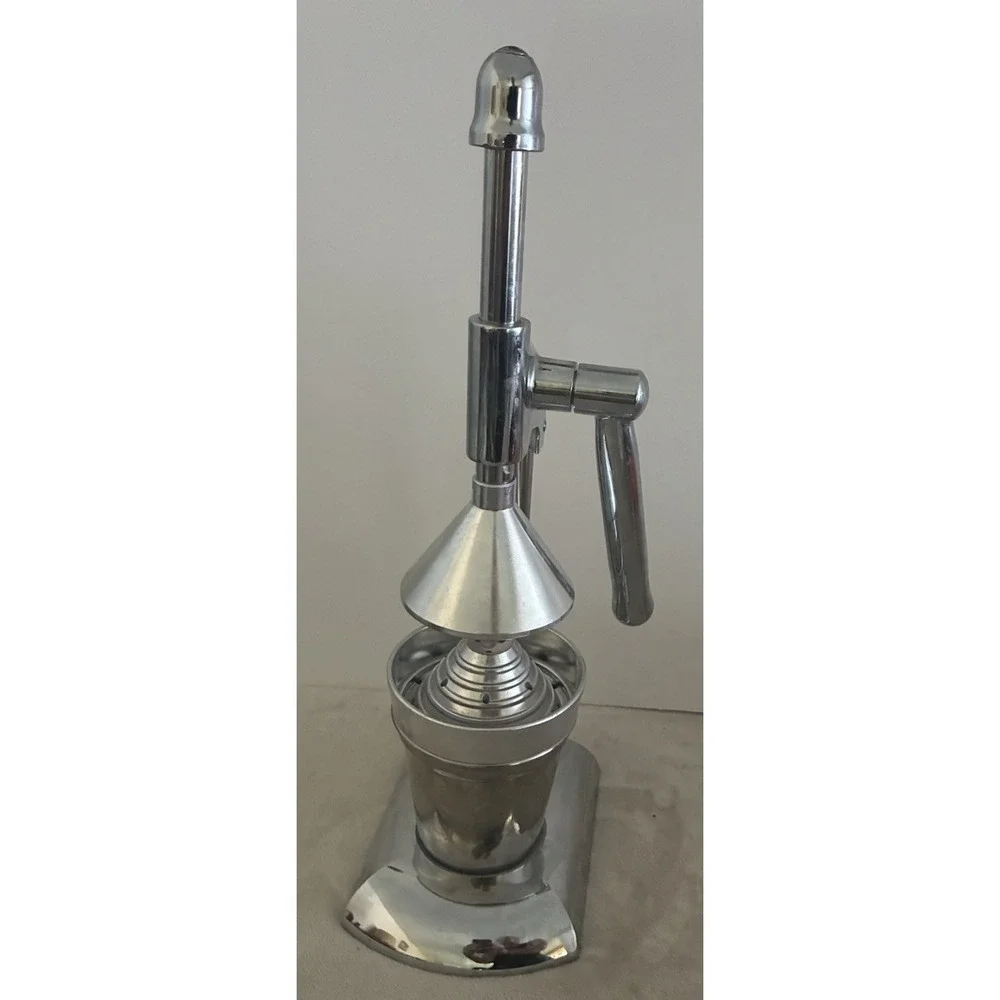 Vintage Commercial Chrome Manual Hand Press Juicer Citrus Heavy Duty